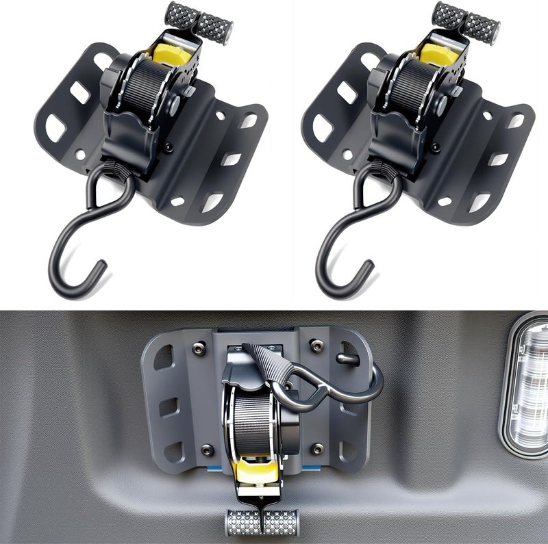 BCJCLTS 2PCS Retractable Ratchet Straps for 2015-2025 Ford F150, Retractable Tie Down Straps 10 Ft Self Retracting Tie Down, Super Duty Ford F150 Accessories - Image 1